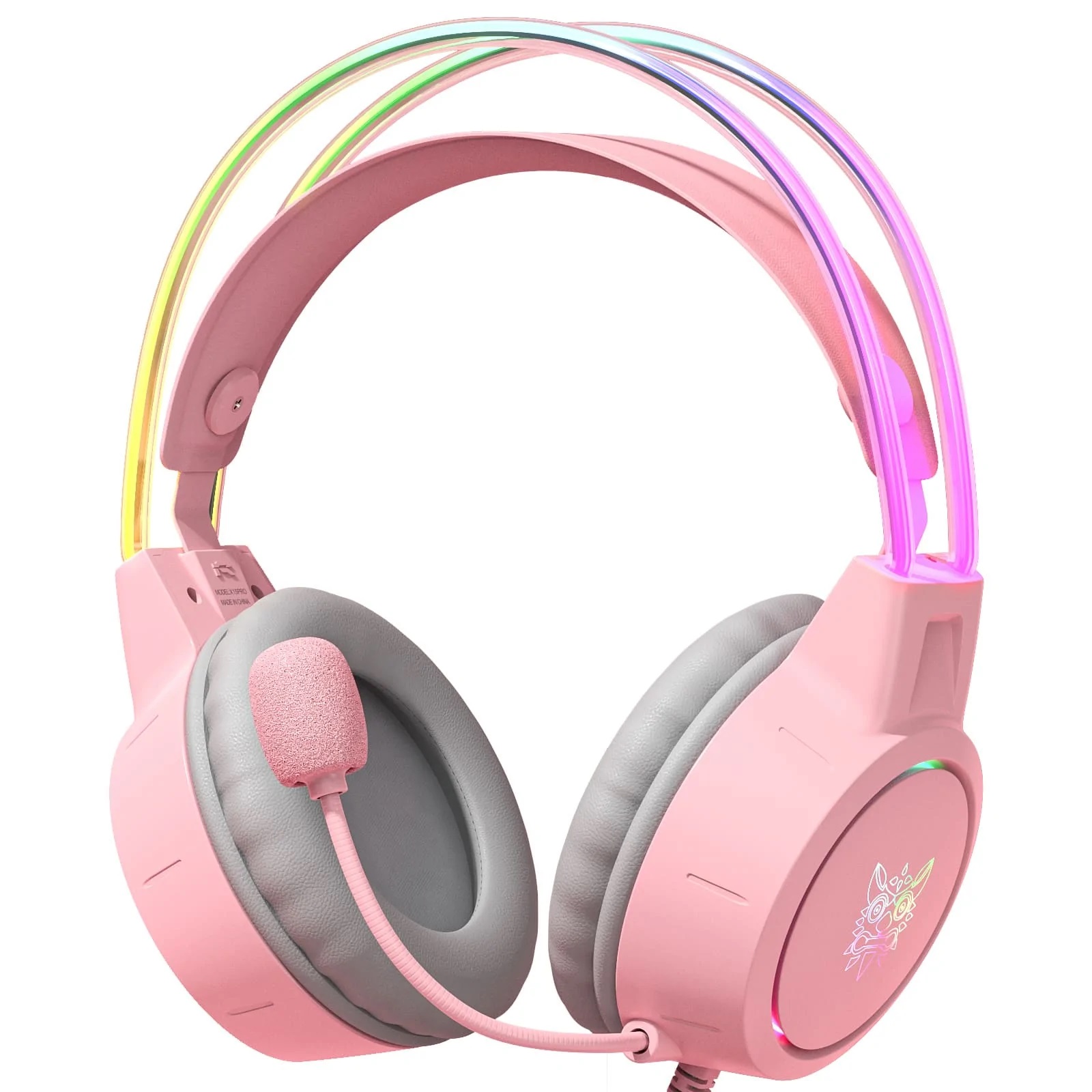 HEADPHONE GAMING ONIKUMA X15 PRO BUCK HORN DOUBLE-HEAD BEAM PINK ORIGINAL